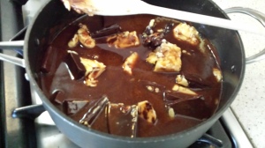 Melt Chocolate and Butter in a pan 